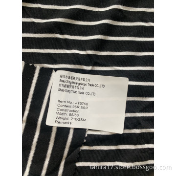 Thin White Cross Stripe 95R/5SP Width 65/66 Fabric